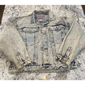 Vintage JORDACHE‎ Denim Jacket Acid Wash No Exit Men's Size Large 80s 90s Retro